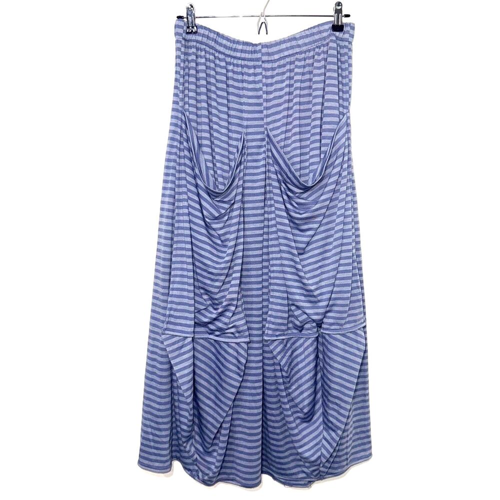 Heydari Striped Lagenlook Maxi Skirt - Blue/Purple M